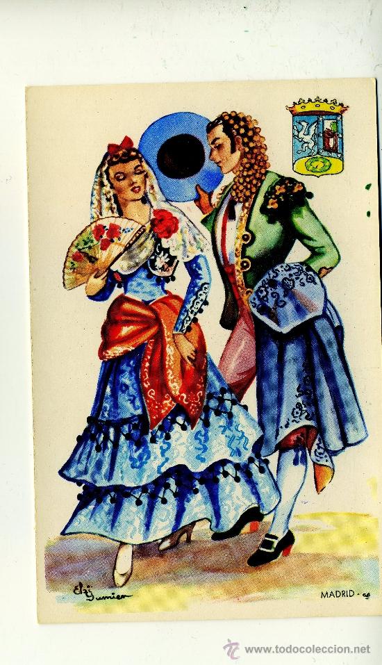 Postales: trajes regionales Madrid - Foto 1