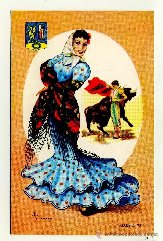 Postales: trajes regionales Madrid - Foto 1