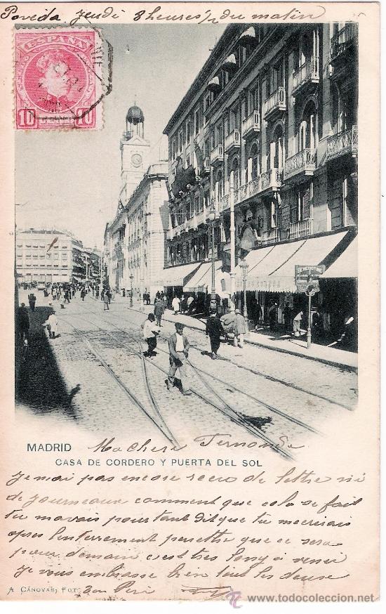 Postales: Madrid. Casa del Cordero y puerta del Sol - Foto 1