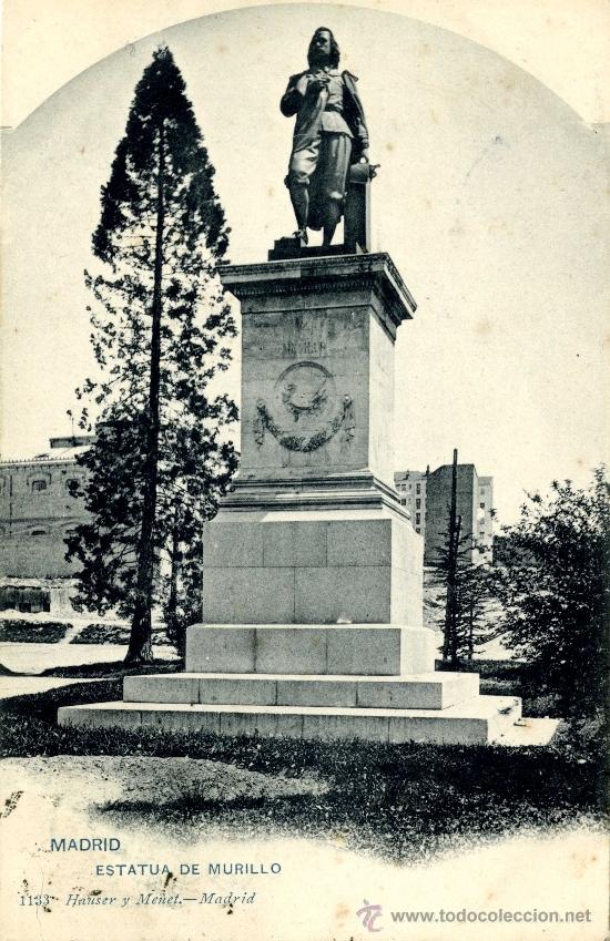 Postales: Madrid. Estatua de Murillo - Foto 1