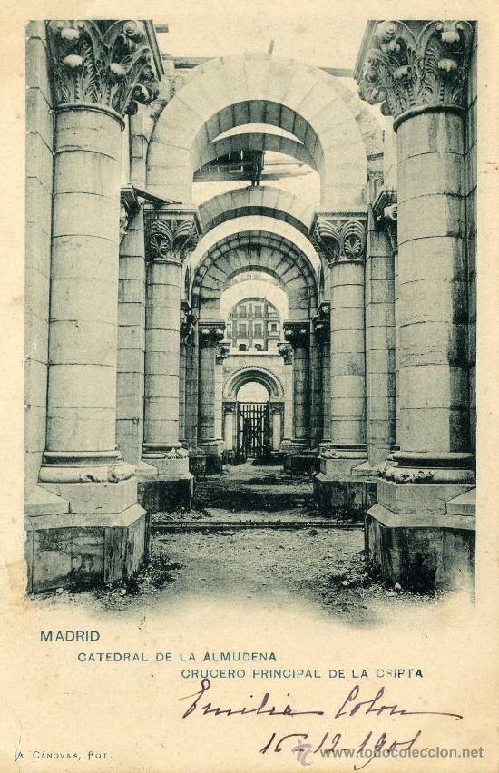 Postales: Madrid. Catedral de La Almudena. Crucero central de la cripta - Foto 1