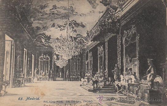 Postkarten: Madrid, Palacio Real, salón del trono, Editor: Lacoste nº 65