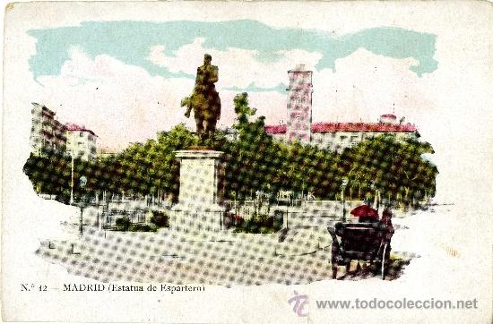 Postales: Madrid. Estatua de Espartero - Foto 1