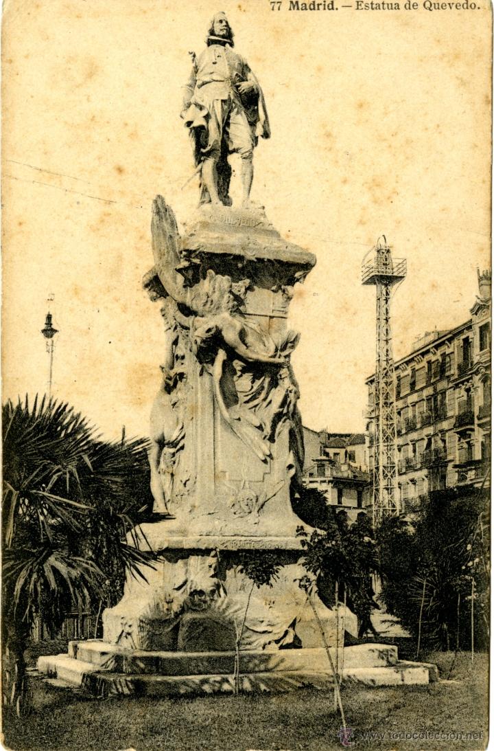 Postales: Madrid. Estatua de Quevedo - Foto 1