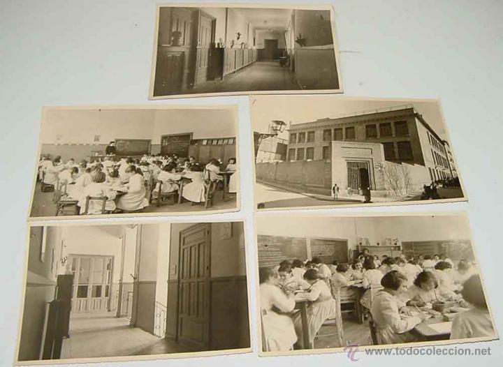 Postales: CONJUNTO DE 5 ANTIGUAS FOTOGRAFIAS DE UN COLEGIO DE MADRID, A&Ntilde;OS 40 O 50, CADA UNA MIDE 17,5 X 11,5
