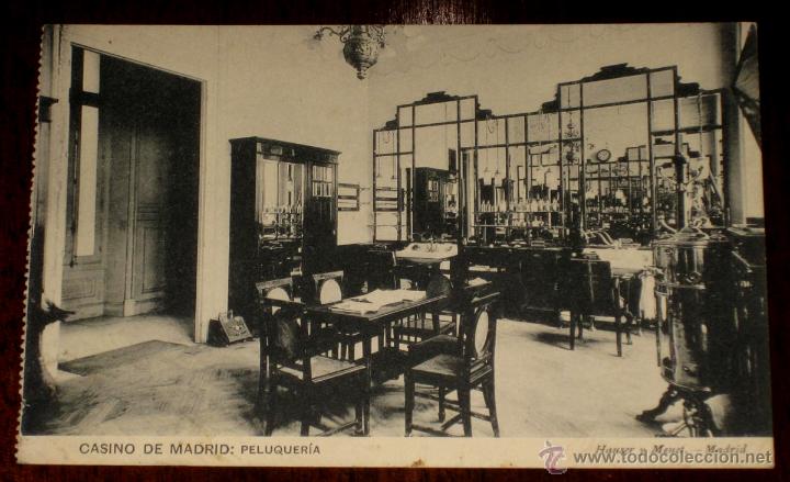 Postales: ANTIGUA POSTAL DEL CASINO DE MADRID - PELUQUERIA - ED. HAUSER Y MENET - NO CIRCULADA.