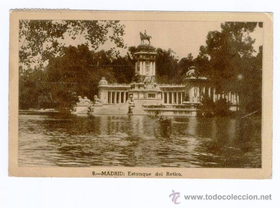 Postales: MADRID - ESTANQUE DEL RETIRO (Circulada en 1944) - Foto 1