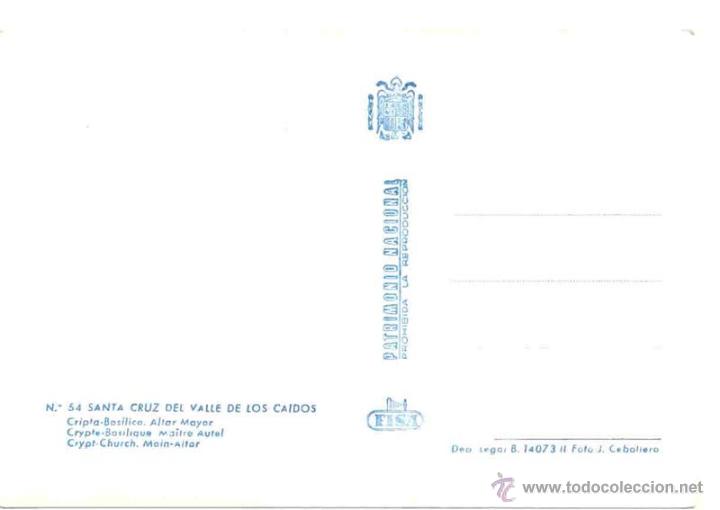 Postales: Santa Cruz del Valle de los Ca&iacute;dos - Cripta Bas&iacute;lica Altar Mayor - Foto 2