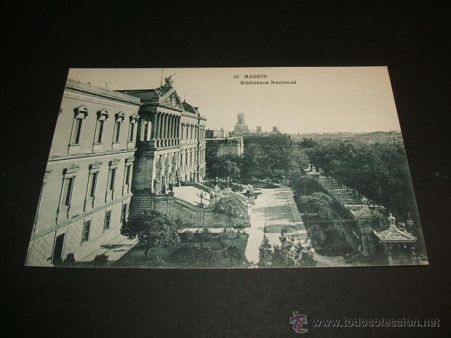 Postales: MADRID BIBLIOTECA NACIONAL - Foto 1