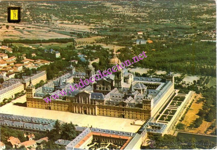 Postcards: EL ESCORIAL - VISTA AEREA DEL MONASTERIO (POSTAL SIN CIRCULAR) A&Ntilde;O 1976