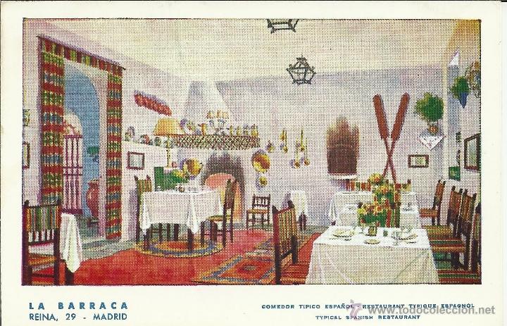 Postales: MADRID RESTAURANTE LA BARRACA SIN ESCRIBIR - Foto 1