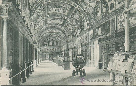Postales: El Escorial, Monasterio, la biblioteca, editor: Tom&aacute;s Mora - Foto 1