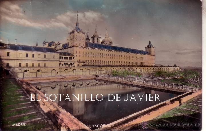 Postales: MADRID POSTAL COLOREADA DEL MONASTERIO DEL ESCORIAL - Foto 1