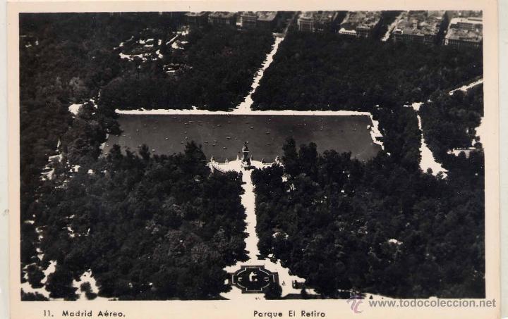 Postales: MADRID AEREO.- PARQUE EL RETIRO - Foto 1