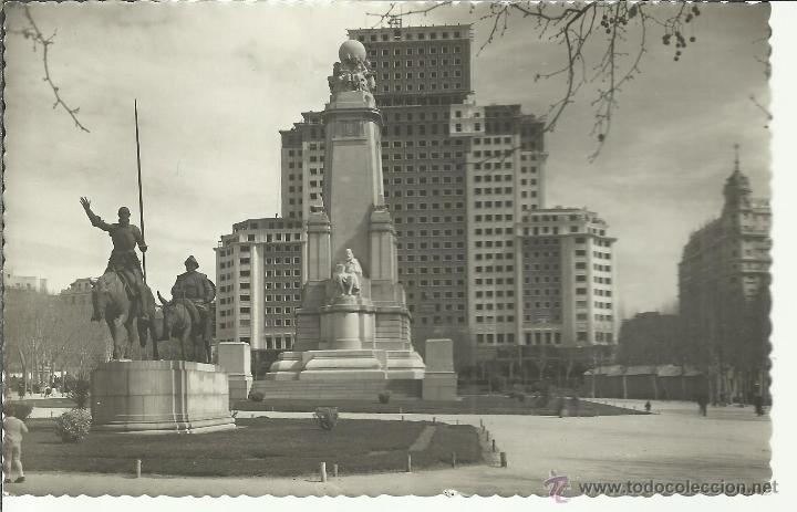 Postales: MADRID PLAZA DE ESPA&Ntilde;A ESCRITA - Foto 1
