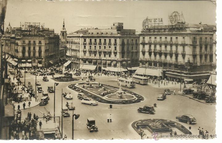 Postales: MADRID PUERTA DEL SOL ESCRITA - Foto 1