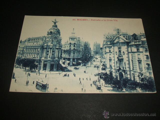 Postales: MADRID ENTRADA A LA GRAN VIA - Foto 1