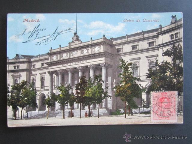 Postales: POSTAL MADRID. BOLSA DE COMERCIO. CIRCULADA. - Foto 1