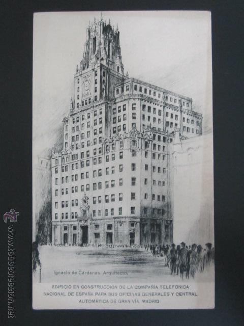 Postales: POSTAL MADRID. EDIFICIO DE CONSTRUCCION DE LA COMPA&Ntilde;IA TELEFONICA NACIONAL DE ESPA&Ntilde;A. - Foto 1