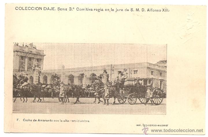 Postais: Alfonso XIII: Jura. Colecci&oacute;n Daje. Dorso sin dividir