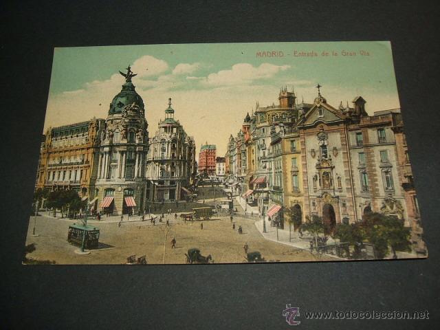 Postales: MADRID ENTRADA DE LA GRAN VIA - Foto 1