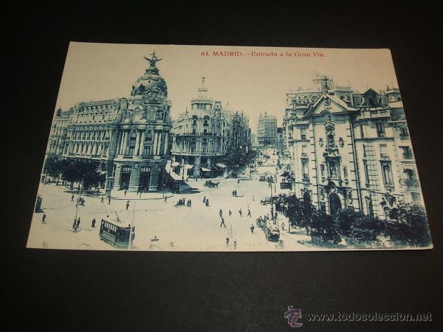 Postales: MADRID ENTRADA A LA GRAN VIA - Foto 1