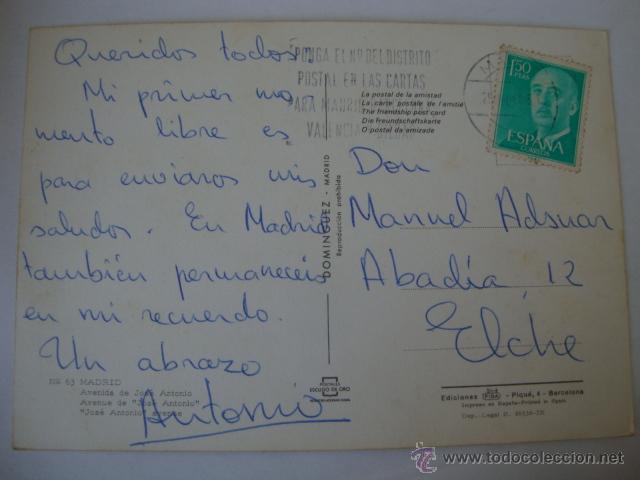 Postales: POSTAL ORIGINAL MADRID CIRCULADA CON SELLO - Foto 2