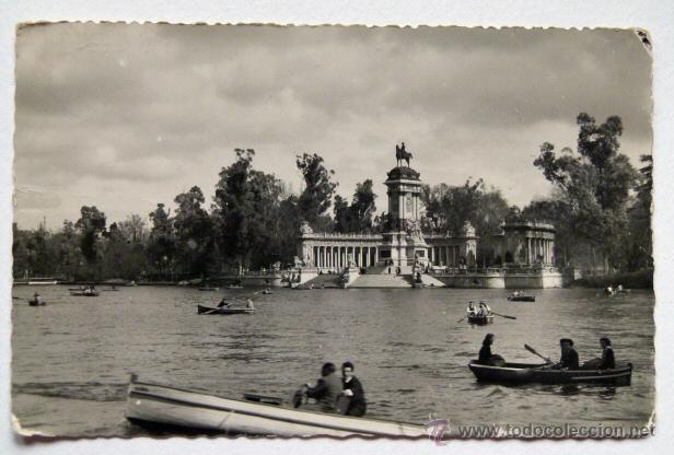 Cartoline: Postal del Parque del retiro escrita 1958