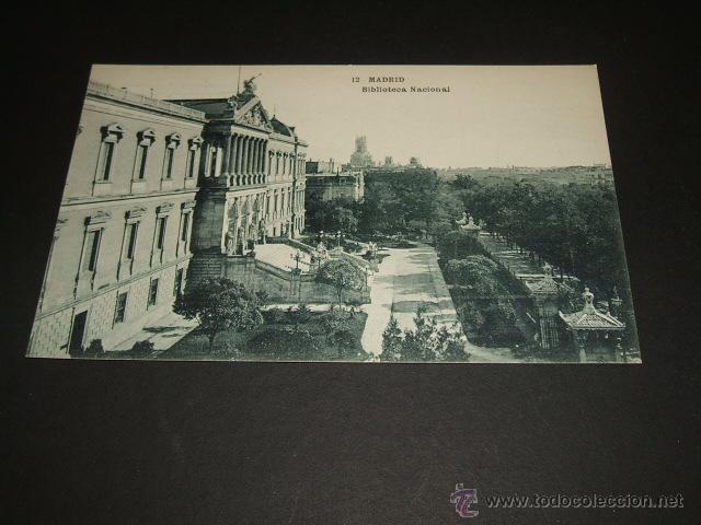 Postales: MADRID BIBLIOTECA NACIONAL - Foto 1