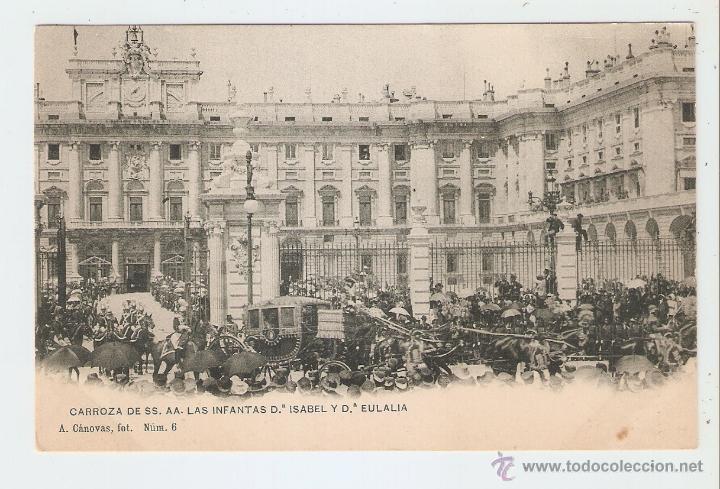 Postales: MADRID. CARROZA DE SS. AA. LAS INFANTAS D&ordf; ISABEL Y D&ordf; EULALIA