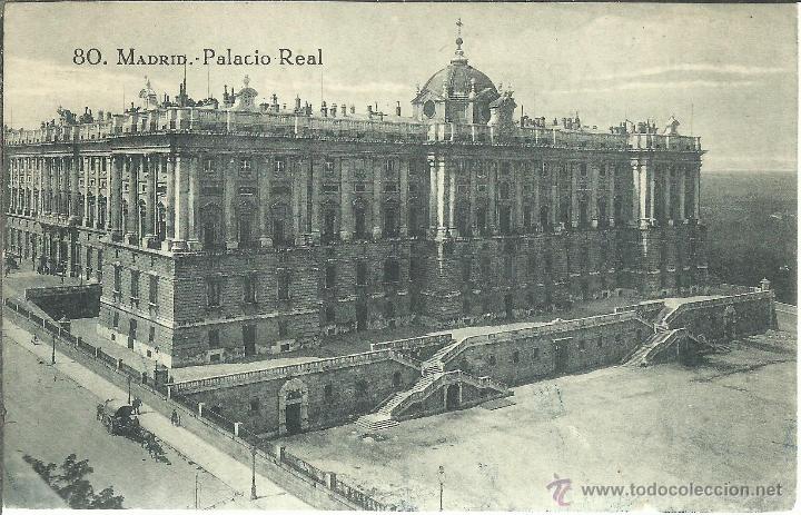 Postales: MADRID PALACIO REAL ESCRITA - Foto 1