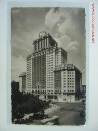 Postales: MADRID Edificio Espa&ntilde;a, Hotel Plaza - Foto 1