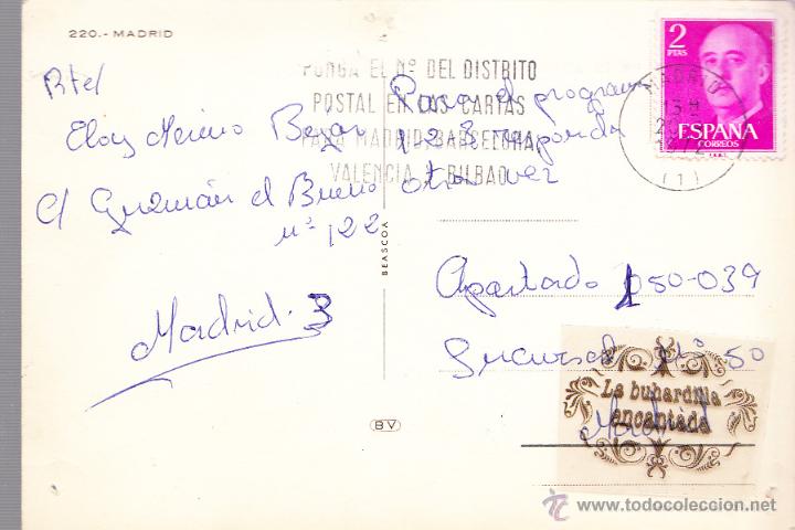 Postales: POSTAL - MADRID -  - BEASCOA - CIRCULADA 1972 - Foto 2
