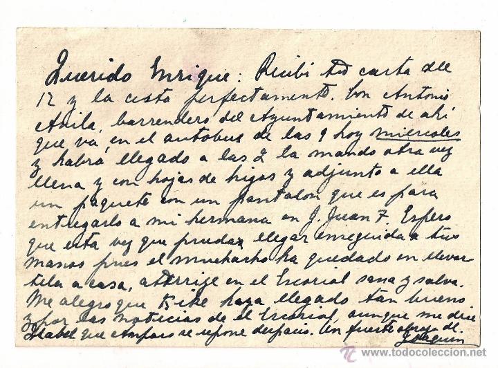 Postales: TARJETA POSTAL DIRIGIDA A MADRID - Foto 2
