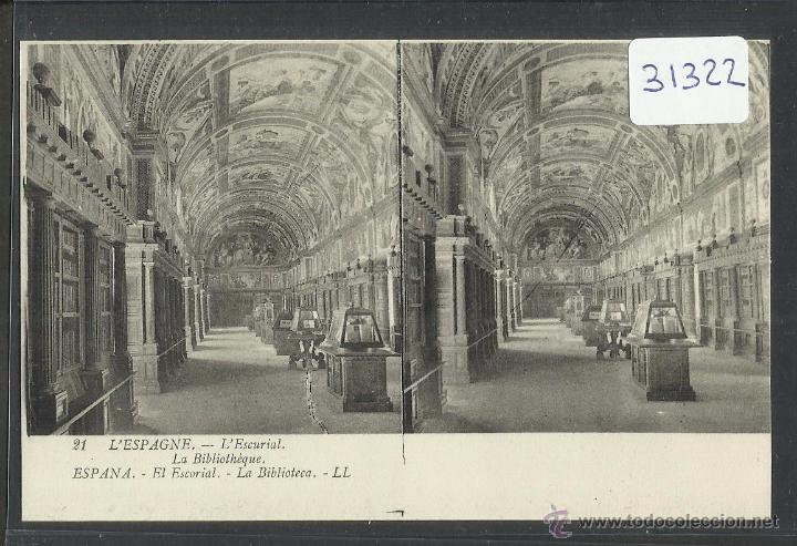 Postkarten: POSTAL ESTEREOSCOPICA -ESCORIAL - BIBLIOTECA - ED&middot; LL - (31322)