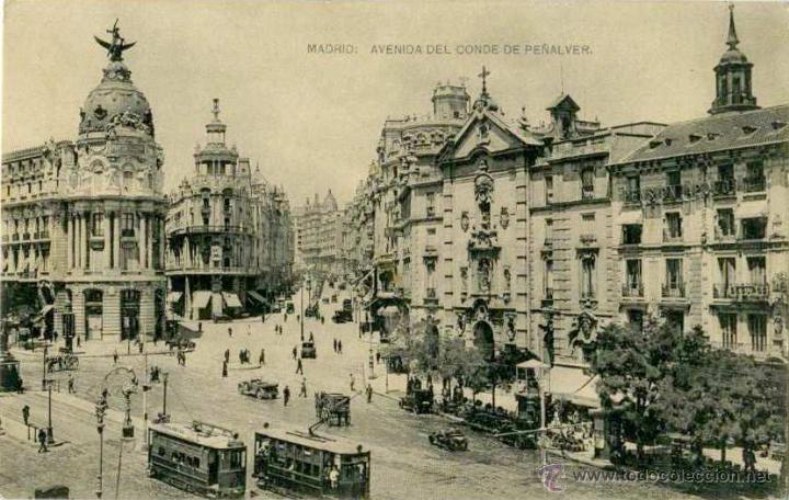 Postcards: MADRID-AVENIDA DEL CONDE PE&Ntilde;ALVER-  HAUSER Y MENET