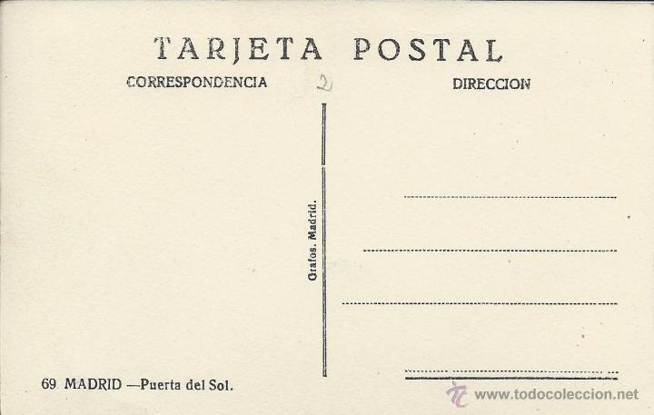 Postales: POSTAL. MADRID. PUERTA DEL SOL. - Foto 2