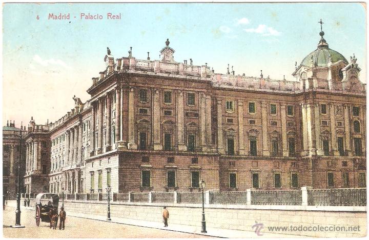 Postales: MADRID PALACIO REAL 1908 - Foto 1