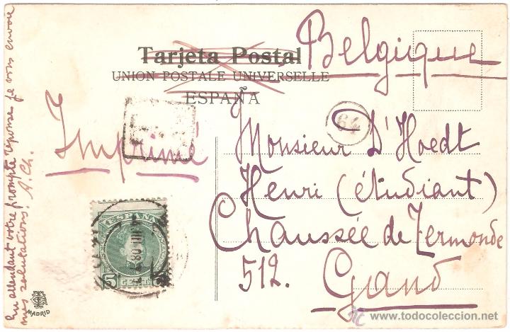 Postales: MADRID PALACIO REAL 1908 - Foto 2