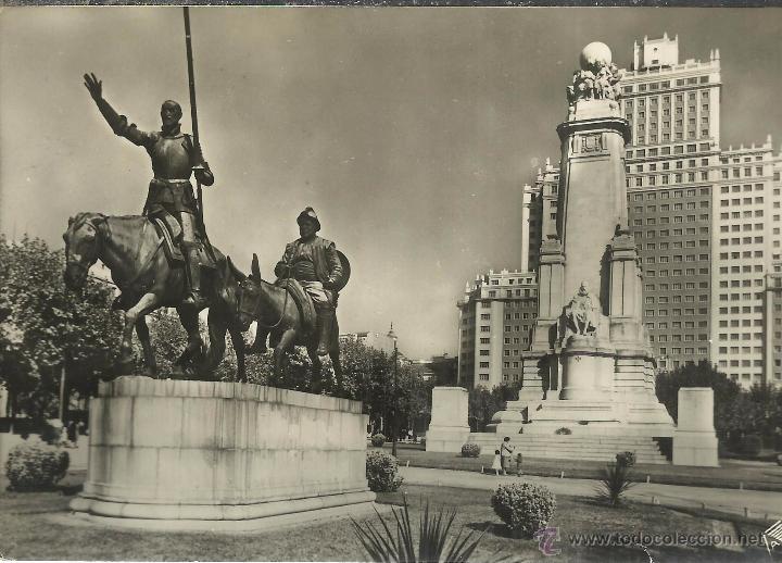 Postales: MADRID QUIJOTE ESCRITA 1954 - Foto 1