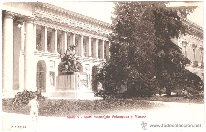 Postales: MADRID MONUMENTO DE VELAZQUEZ Y MUSEO - Foto 1