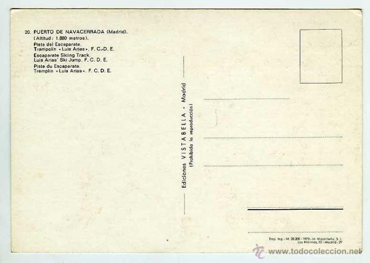 Postales: Puerto de Navacerrada, Madrid. Ediciones Vistabella. - Foto 2