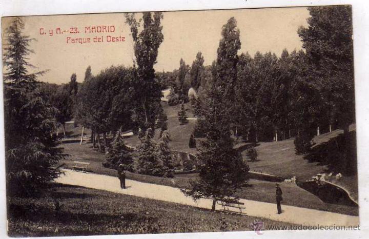 Postales: Madrid 23 Parque del Oeste. Casta&ntilde;eira. Sin circular. - Foto 1