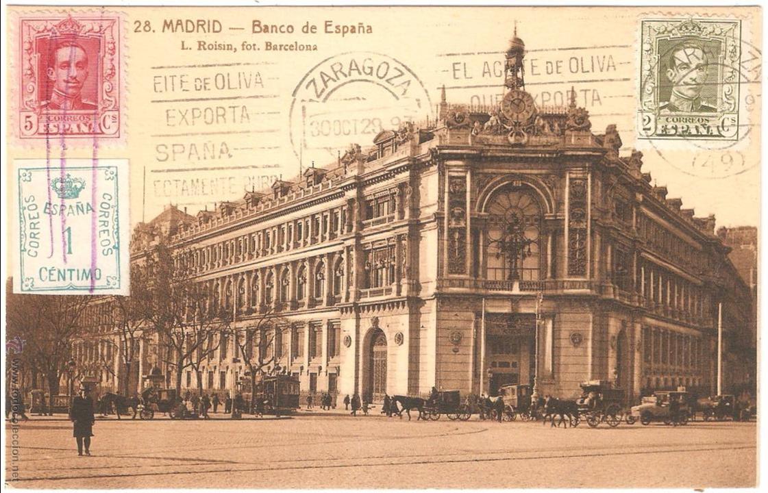 Postales: MADRID BANCO DE ESPA&Ntilde;A 1929