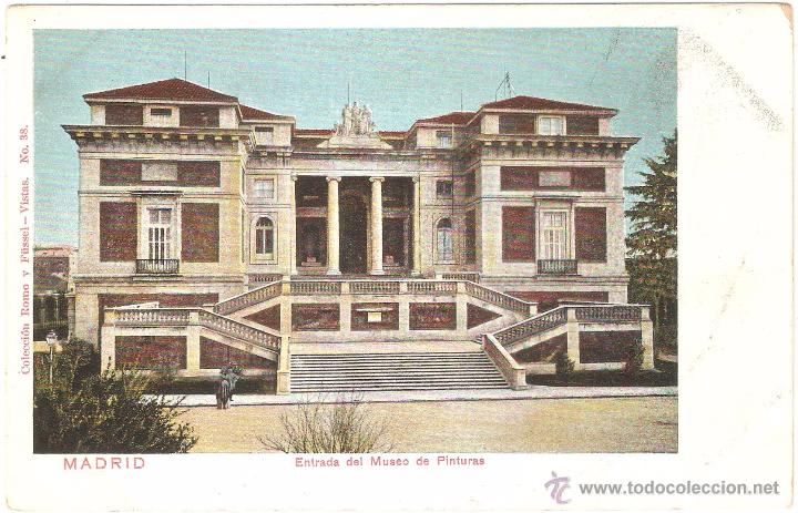 Postales: Madrid Entrada del Museo de Pinturas