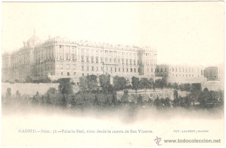 Postais: MADRID PALACIO REAL VISTO DESDE LA CUESTA DE SAN VICENTE
