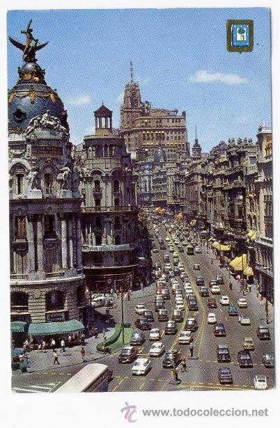 Postales: MADRID - EDIFICIO FENIX. CIRCULADA 1979. COCHES ANTIGUOS - Foto 1