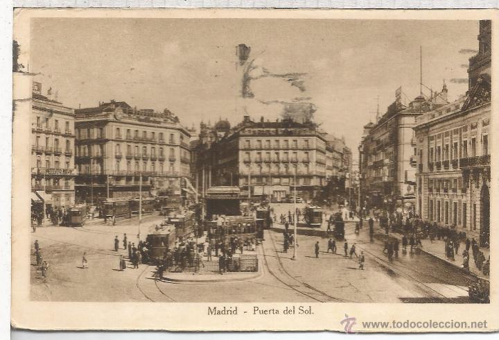 Postales: MADRID PUERTA DEL SOL ESCRITA - Foto 1