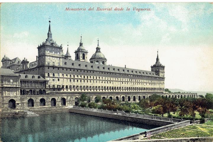 Postkarten: PS5512 EL ESCORIAL 'MONASTERIO DEL ESCORIAL VISTO DESDE LA VAQUER&Iacute;A'. CIRCULADA PRINC. S. XX