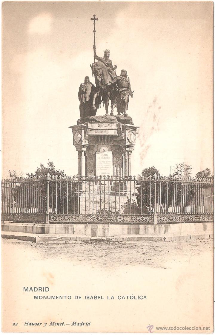 Cartoline: MADRID MONUMENTO DE ISABEL LA CAT&Oacute;LICA